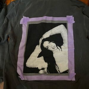 Olivia Rodrigo Tour Hoodie Grey Sweatshirt with Lavender Graphic Frame